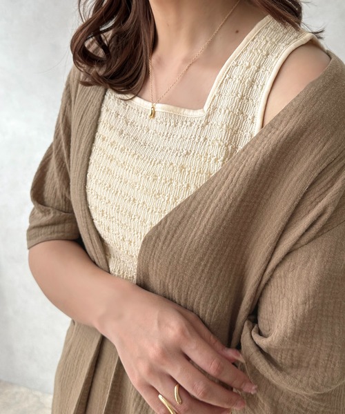 apres jour clair（アプレジュールクレア）の「【apres jour clair】2WAYシャーリングタンクインナー【ZOZOTOWN限定アイテム】（タンクトップ・レディース・ベージュ/アイボリー/ダークブラウン・X-LARGE/フリー）」の7枚目の写真