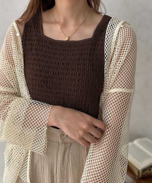 apres jour clair（アプレジュールクレア）の「【apres jour clair】2WAYシャーリングタンクインナー【ZOZOTOWN限定アイテム】（タンクトップ・レディース・ベージュ/アイボリー/ダークブラウン・X-LARGE/フリー）」の10枚目の写真