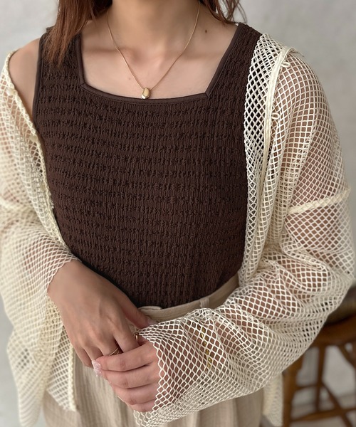 apres jour clair（アプレジュールクレア）の「【apres jour clair】2WAYシャーリングタンクインナー【ZOZOTOWN限定アイテム】（タンクトップ・レディース・ベージュ/アイボリー/ダークブラウン・X-LARGE/フリー）」の11枚目の写真