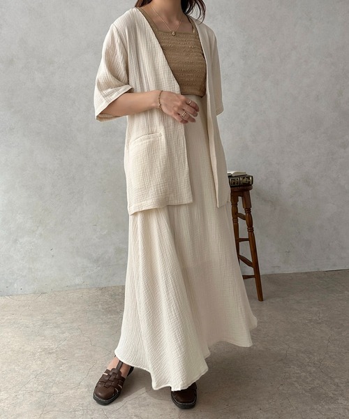 apres jour clair（アプレジュールクレア）の「【apres jour clair】2WAYシャーリングタンクインナー【ZOZOTOWN限定アイテム】（タンクトップ・レディース・ベージュ/アイボリー/ダークブラウン・X-LARGE/フリー）」の16枚目の写真