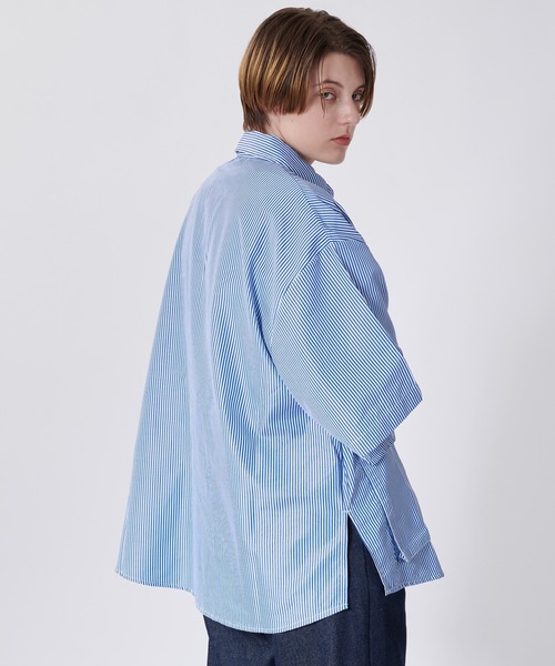 ONCILY(オンシェリー)の「MULTI POCKET STRIPED SHIRT / マルチポケットストライプシャツ(シャツ/ブラウス・メンズ・ライトピンク/ブルー/ブラック・LARGE/MEDIUM)」の7枚目の写真