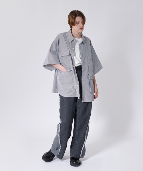 ONCILY(オンシェリー)の「MULTI POCKET STRIPED SHIRT / マルチポケットストライプシャツ(シャツ/ブラウス・メンズ・ライトピンク/ブルー/ブラック・LARGE/MEDIUM)」の18枚目の写真