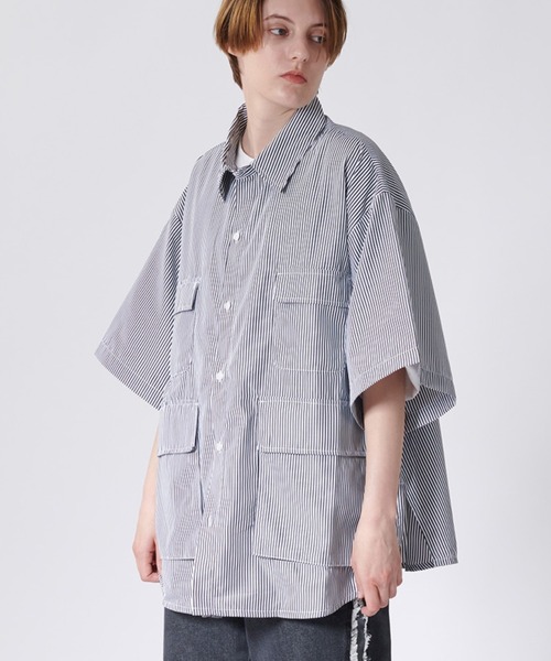 ONCILY(オンシェリー)の「MULTI POCKET STRIPED SHIRT / マルチポケットストライプシャツ(シャツ/ブラウス・メンズ・ライトピンク/ブルー/ブラック・LARGE/MEDIUM)」の14枚目の写真