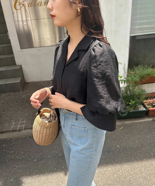 one after another NICE CLAUP(ワンアフターアナザーナイスクラップ)の「シアー開襟シャツ(シャツ/ブラウス・レディース・ピンクベージュ/ブラック/オフホワイト・FREE)」の22枚目の写真