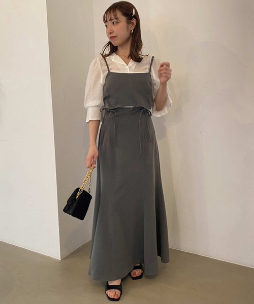 one after another NICE CLAUP(ワンアフターアナザーナイスクラップ)の「シアー開襟シャツ(シャツ/ブラウス・レディース・ピンクベージュ/ブラック/オフホワイト・FREE)」の19枚目の写真