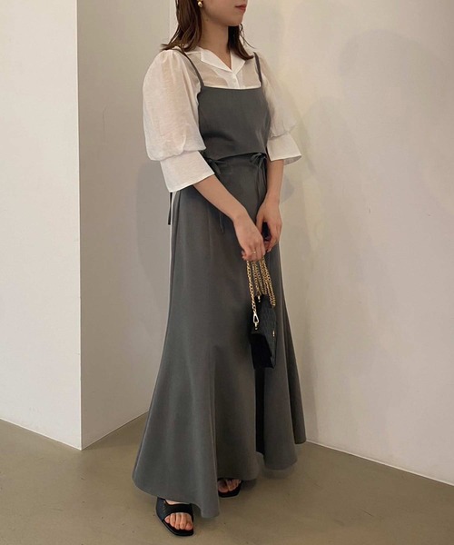 one after another NICE CLAUP(ワンアフターアナザーナイスクラップ)の「シアー開襟シャツ(シャツ/ブラウス・レディース・ピンクベージュ/ブラック/オフホワイト・FREE)」の20枚目の写真