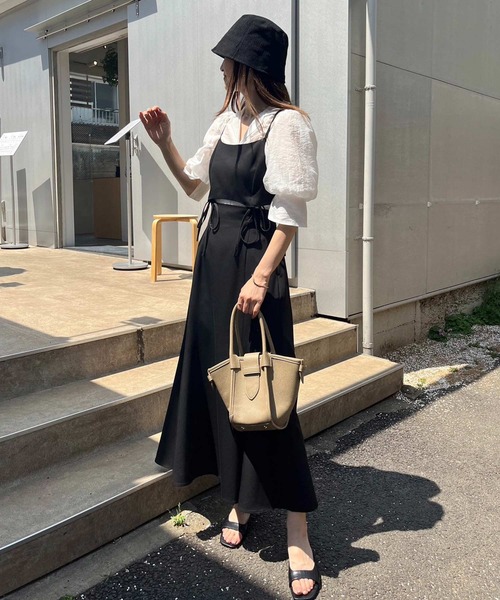 one after another NICE CLAUP(ワンアフターアナザーナイスクラップ)の「シアー開襟シャツ(シャツ/ブラウス・レディース・ピンクベージュ/ブラック/オフホワイト・FREE)」の14枚目の写真