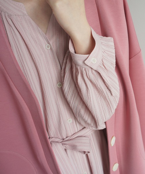 aimoha（アイモハ）の「スキッパー シャツ ワンピース（シャツワンピース・レディース・ピンク・SMALL/MEDIUM/LARGE）」の4枚目の写真