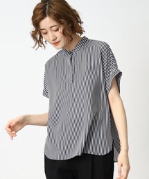 grove | 夏にぴったり！イージーケア&ひんやりストライププリントブラウス(シャツ/ブラウス)