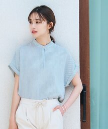 grove | 夏にぴったり！イージーケア&ひんやりストライププリントブラウス(シャツ/ブラウス)