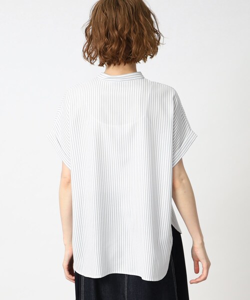 grove（グローブ）の「◆夏にぴったり！イージーケア&ひんやりストライププリントブラウス（シャツ/ブラウス・レディース・ネイビー系2/アイボリー系2/ベージュ系その他6/ブルー系7・02/03/04/01/05）」の15枚目の写真