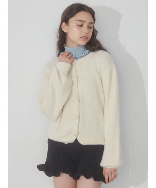 merry jenny（メリージェニー）の「フリルニットショートパンツ（スウェットパンツ・レディース・ブラック/アイボリー/ライトブルー・FREE）」の11枚目の写真