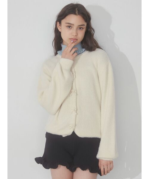 merry jenny（メリージェニー）の「フリルニットショートパンツ（スウェットパンツ・レディース・ブラック/アイボリー/ライトブルー・FREE）」の12枚目の写真