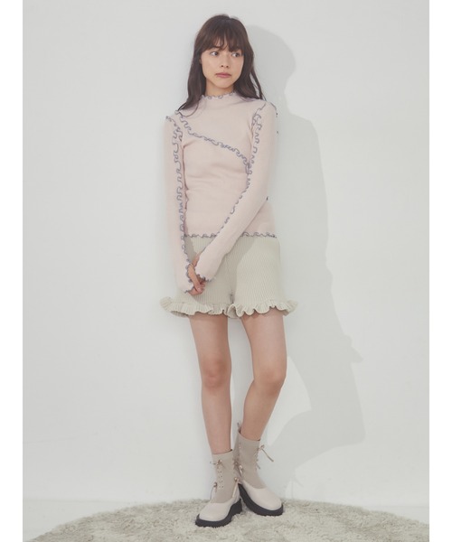 merry jenny flowerニットショートパンツ merry jenny（メリージェニー）の「flowerニットショートパンツ
