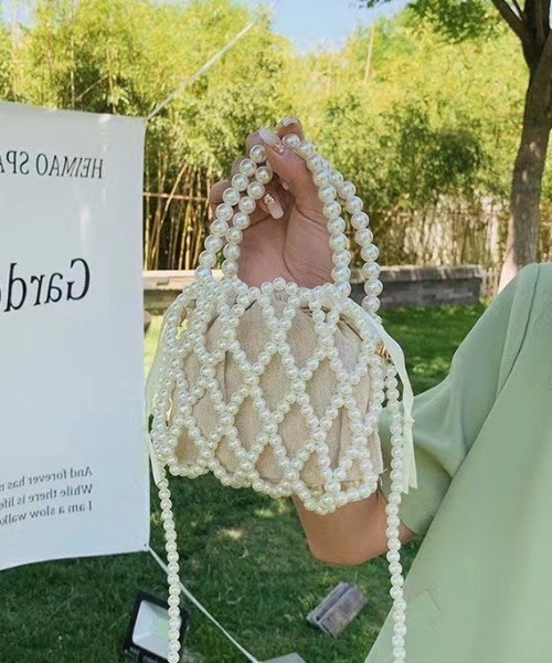 LAC-VERT（ラック・ヴェール）の「パールミニポシェット（ハンドバッグ・レディース・ホワイト・FREE）」の3枚目の写真