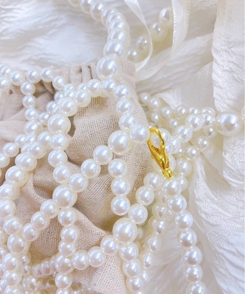 LAC-VERT（ラック・ヴェール）の「パールミニポシェット（ハンドバッグ・レディース・ホワイト・FREE）」の2枚目の写真