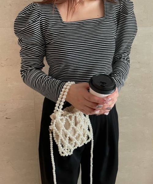 LAC-VERT（ラック・ヴェール）の「パールミニポシェット（ハンドバッグ・レディース・ホワイト・FREE）」の9枚目の写真