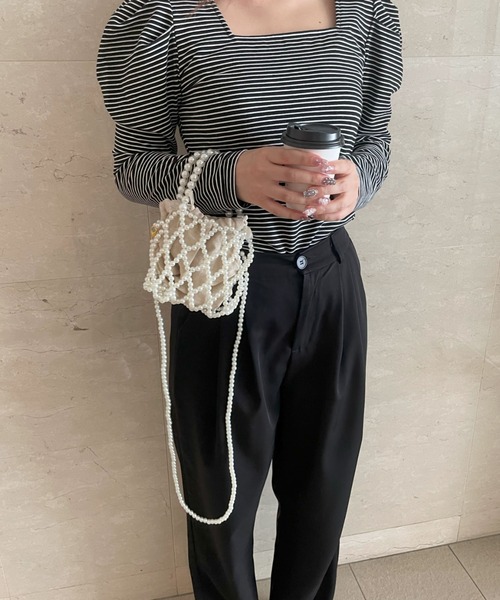 LAC-VERT（ラック・ヴェール）の「パールミニポシェット（ハンドバッグ・レディース・ホワイト・FREE）」の10枚目の写真