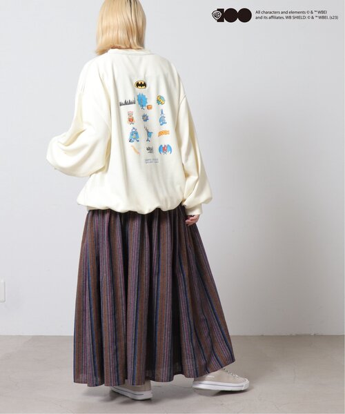 DOUBLE NAME(ダブルネーム)の「ワーナー100周年コラボプルオーバー(Tシャツ/カットソー・レディース・オフホワイト/グリーン/スミクロ・FREE)」の13枚目の写真