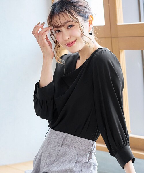 服創屋　胸元ドレープブラウス 服創屋 胸元ドレープブラウス 服創屋 胸元ドレープブラウス