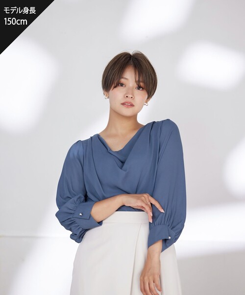 服創屋　胸元ドレープブラウス 服創屋 胸元ドレープブラウス 服創屋 胸元ドレープブラウス