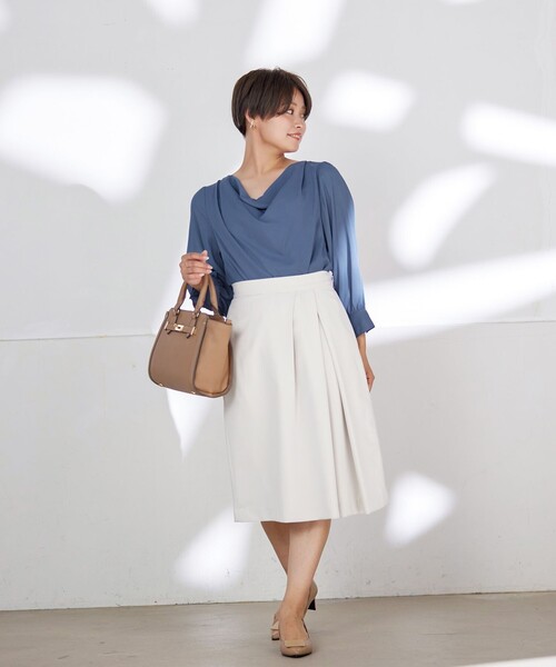 セール】【洗える】胸元ドレープブラウス（シャツ/ブラウス