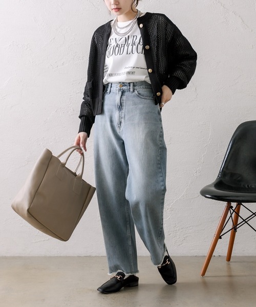 PUAL CE CIN(ピュアルセシン)の「大人スマート ロゴプリント ロンT(Tシャツ/カットソー・レディース・オフホワイト/ブラウン/チャコールグレー・FREE)」の7枚目の写真