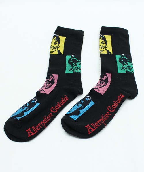 RNA(アールエヌエー)の「E4933 フェイスジャカードソックス(ソックス/靴下・レディース・エメラルド/オフホワイト/ブラック・FREE)」の2枚目の写真