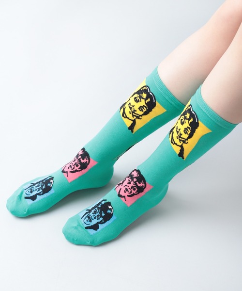 RNA(アールエヌエー)の「E4933 フェイスジャカードソックス(ソックス/靴下・レディース・エメラルド/オフホワイト/ブラック・FREE)」の8枚目の写真