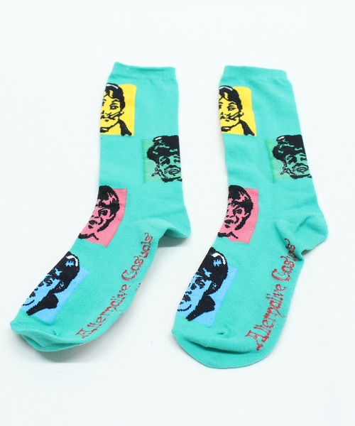 RNA(アールエヌエー)の「E4933 フェイスジャカードソックス(ソックス/靴下・レディース・エメラルド/オフホワイト/ブラック・FREE)」の4枚目の写真