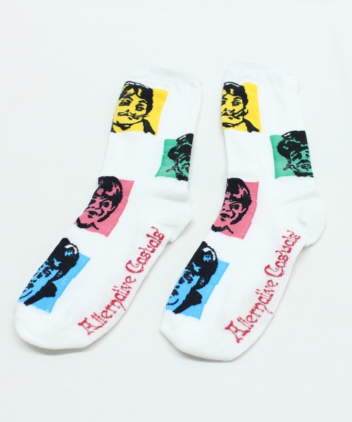 RNA(アールエヌエー)の「E4933 フェイスジャカードソックス(ソックス/靴下・レディース・エメラルド/オフホワイト/ブラック・FREE)」の7枚目の写真