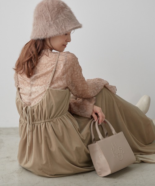 one after another NICE CLAUP（ワンアフターアナザーナイスクラップ）の「アソートバックリボンキャミワンピース（ワンピース・レディース・アイボリー/ブラック/ピンク/ベージュ・FREE）」の4枚目の写真