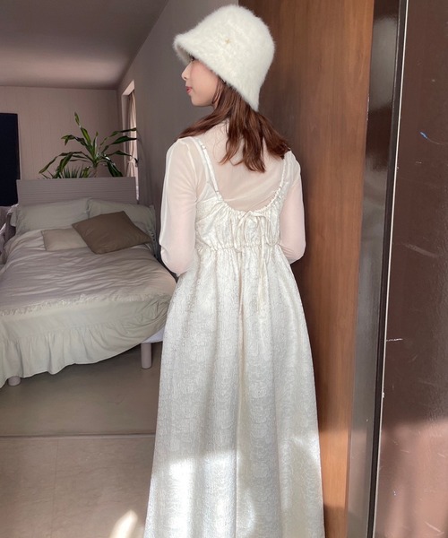 one after another NICE CLAUP（ワンアフターアナザーナイスクラップ）の「アソートバックリボンキャミワンピース（ワンピース・レディース・アイボリー/ブラック/ピンク/ベージュ・FREE）」の10枚目の写真