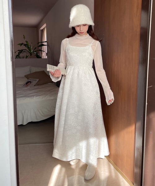 one after another NICE CLAUP（ワンアフターアナザーナイスクラップ）の「アソートバックリボンキャミワンピース（ワンピース・レディース・アイボリー/ブラック/ピンク/ベージュ・FREE）」の5枚目の写真