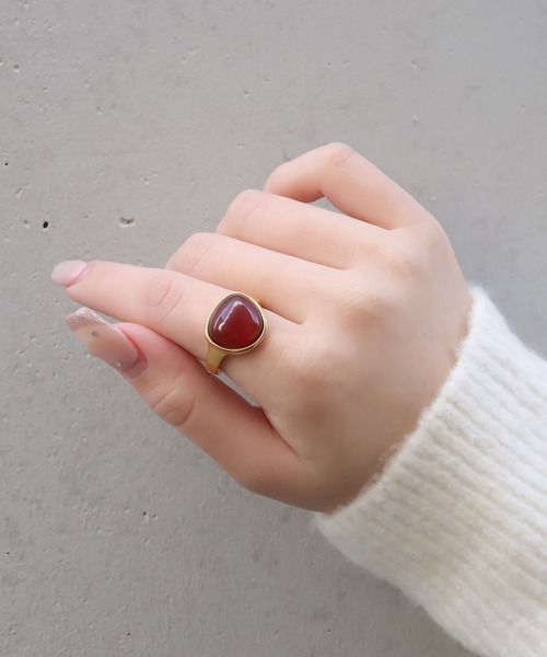 blackdia ocean（ブラックダイヤオーシャン）の「blackdia ocean オーバルカラーストーンリング（リング・レディース・ブラウン/ベージュ/グリーン/ワインレッド・14号/16号/11号）」の4枚目の写真