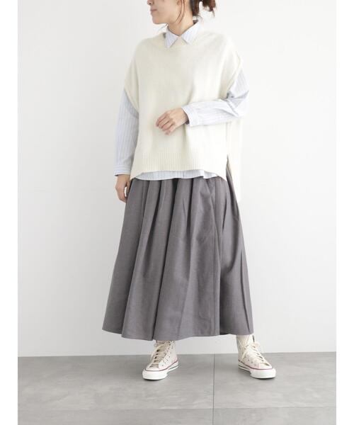 sm2rhythm（サマンサモスモスリズム）の「タックスカート（スカート・レディース・ネイビー/グレー/ブラウン・F）」の8枚目の写真
