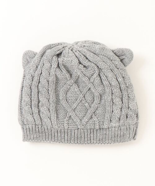 Lee（リー）の「【KIDS】Lee　猫耳ケーブルニットCAP（ニットキャップ/ビーニー・キッズ・グレー/アイボリー/ブルー/ダークグリーン/マスタード・X-SMALL）」の6枚目の写真