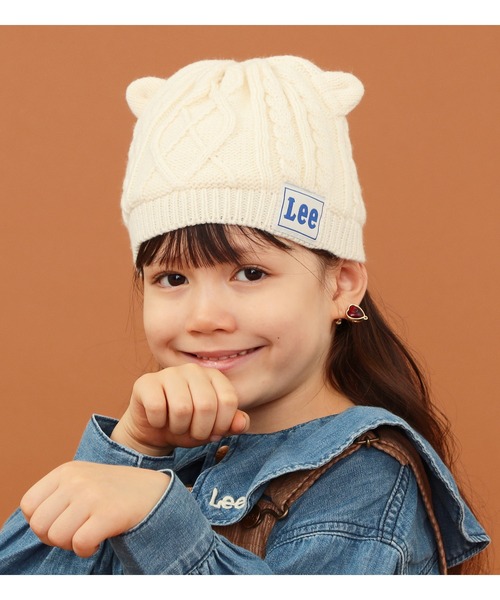 Lee（リー）の「【KIDS】Lee　猫耳ケーブルニットCAP（ニットキャップ/ビーニー・キッズ・グレー/アイボリー/ブルー/ダークグリーン/マスタード・X-SMALL）」の8枚目の写真