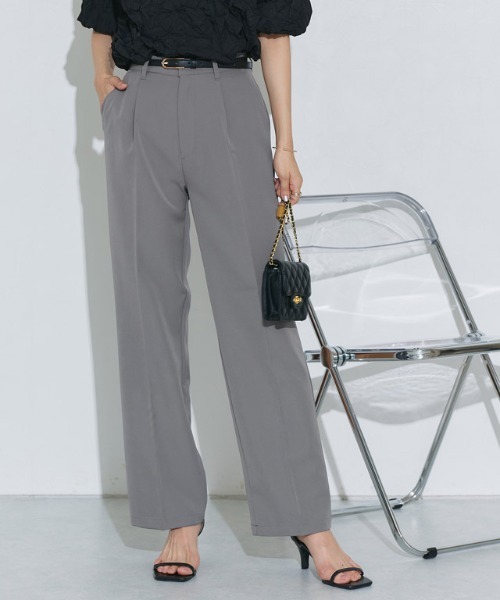 セール】スタイルアップセンタープレスパンツ（スラックス