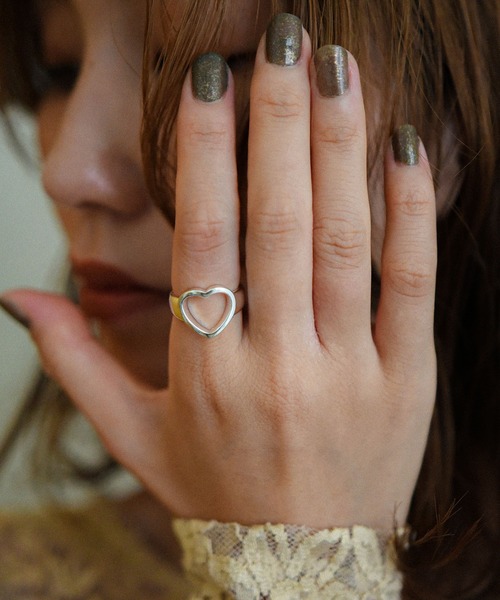 styiro（スタイロ）の「金属アレルギー対応 ハート フラワー ガーリーモチーフフリーリング（リング・レディース・その他2/その他3/その他4/その他6/その他5/その他1/その他7・FREE）」の3枚目の写真