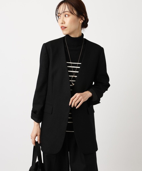 BARNYARDSTORM（バンヤードストーム）の「BARNYARDSTORM / ノーカラーホームスパンジャケット（ノーカラージャケット・レディース・グレー/ブラック・1/0）」の15枚目の写真