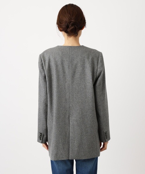 BARNYARDSTORM（バンヤードストーム）の「BARNYARDSTORM / ノーカラーホームスパンジャケット（ノーカラージャケット・レディース・グレー/ブラック・1/0）」の19枚目の写真