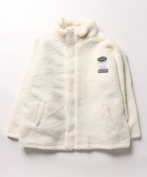 セール】【リバーシブル】ボア×ナイロン中綿スタンドカラージャケット