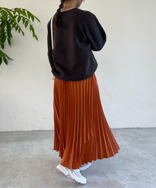 un dix cors（アンディコール）の「アコーディオンプリーツスカート（スカート・レディース・チャコールグレー/グレイッシュベージュ/オレンジ・FREE）」の7枚目の写真