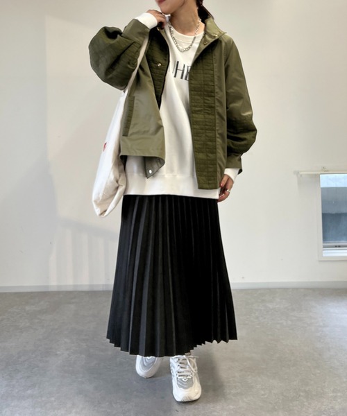 un dix cors（アンディコール）の「アコーディオンプリーツスカート（スカート・レディース・チャコールグレー/グレイッシュベージュ/オレンジ・FREE）」の9枚目の写真