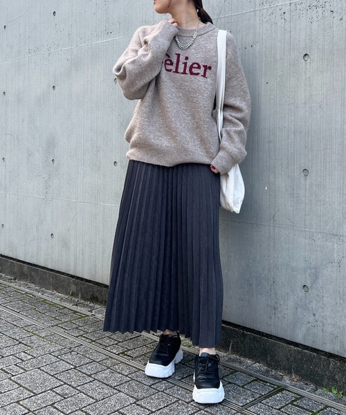 un dix cors（アンディコール）の「アコーディオンプリーツスカート（スカート・レディース・チャコールグレー/グレイッシュベージュ/オレンジ・FREE）」の11枚目の写真