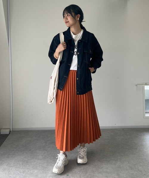 un dix cors（アンディコール）の「アコーディオンプリーツスカート（スカート・レディース・チャコールグレー/グレイッシュベージュ/オレンジ・FREE）」の20枚目の写真