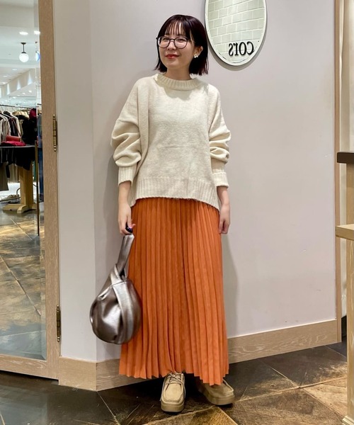 un dix cors（アンディコール）の「アコーディオンプリーツスカート（スカート・レディース・チャコールグレー/グレイッシュベージュ/オレンジ・FREE）」の16枚目の写真