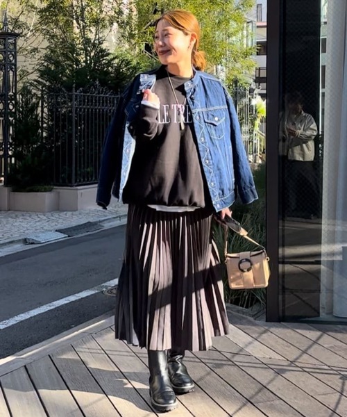 un dix cors（アンディコール）の「アコーディオンプリーツスカート（スカート・レディース・チャコールグレー/グレイッシュベージュ/オレンジ・FREE）」の15枚目の写真