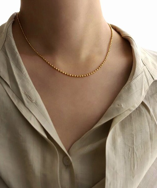 K18デザインボールチェーンネックレス　2744K2505 K18デザインボールチェーンネックレス 2744K2505 K18ホワイトゴールド